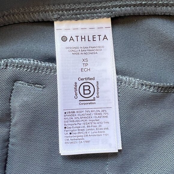 ATHLETA Venice Track Stripe Jogger Pant Size XS Granite Blue w/White NWT #854423 - Picture 11 of 12